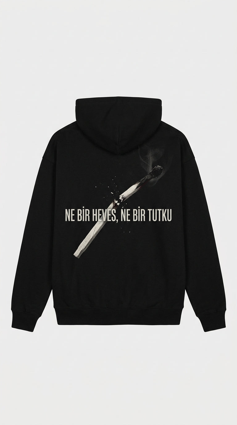 Ne bir heves, Ne bir tutku Hoodie | Siyah-Beyaz