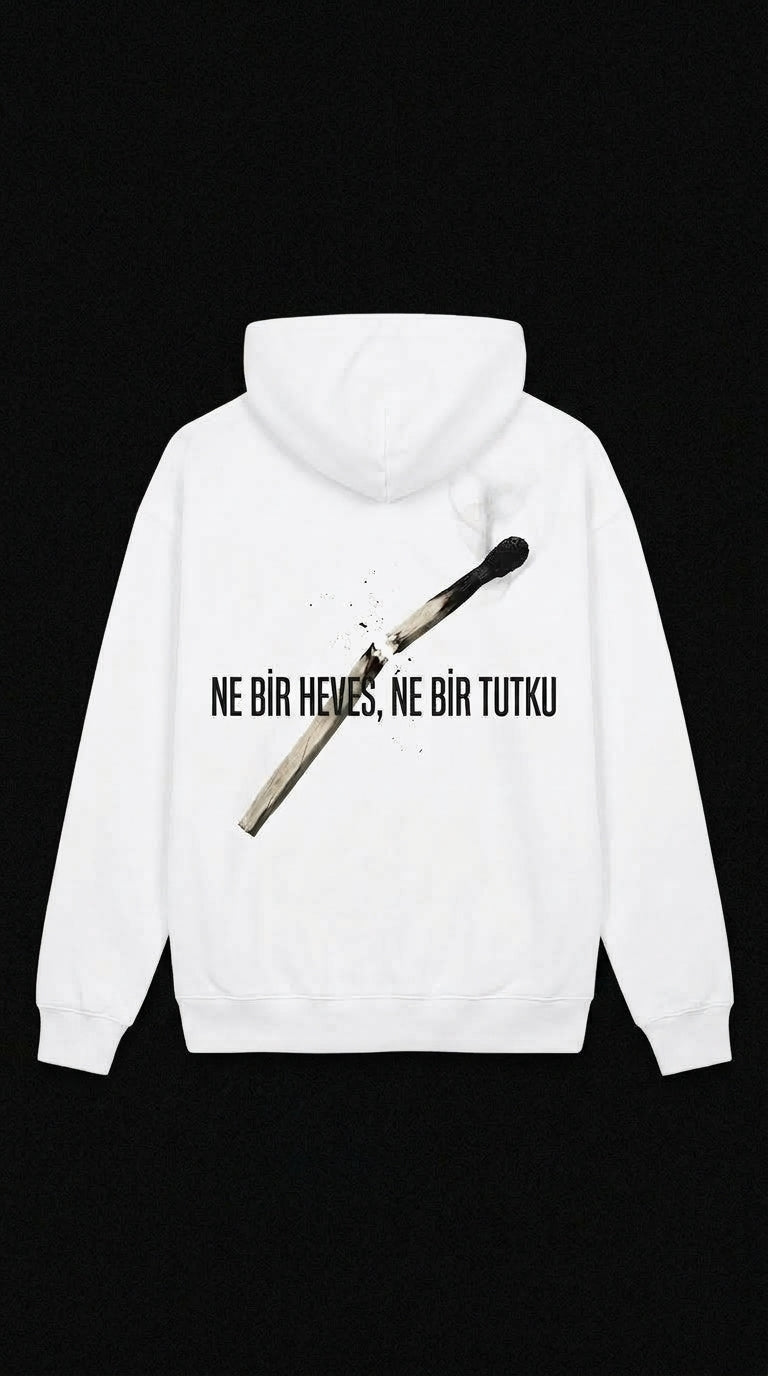 Ne bir heves, Ne bir tutku Hoodie | Siyah-Beyaz